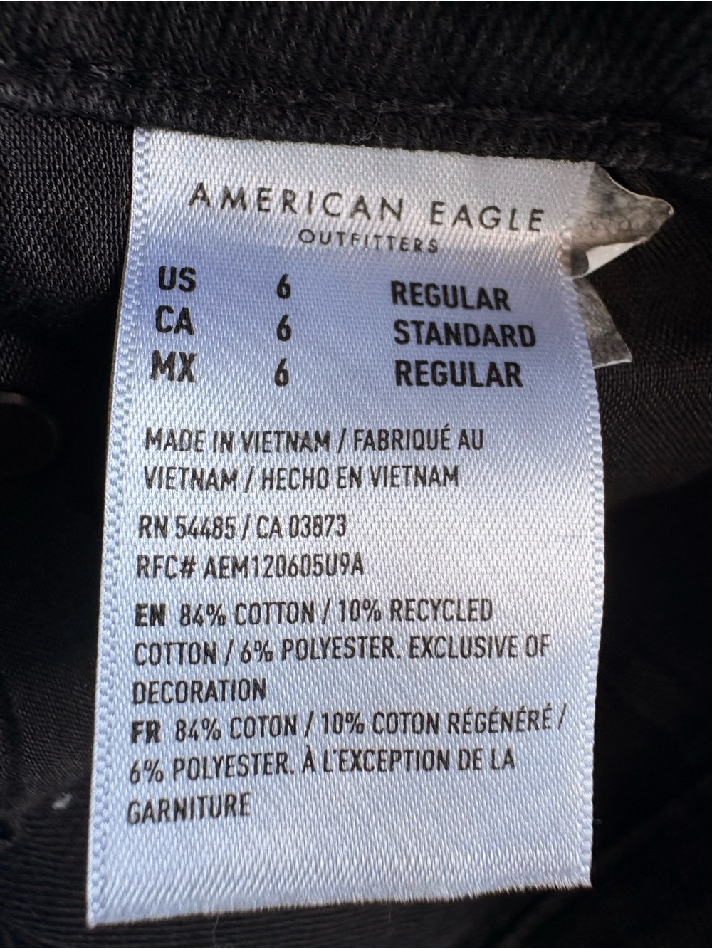 American Eagle Black Button Front Denim Mini Skirt - Picture 3 of 5